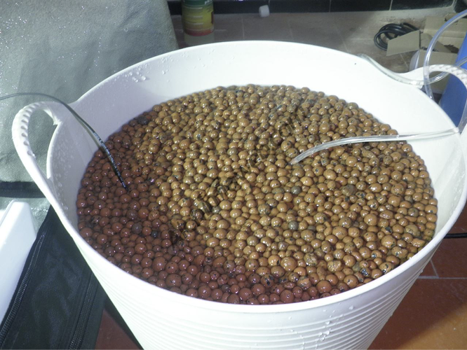 Cleaning and stabilising pH of clay balls