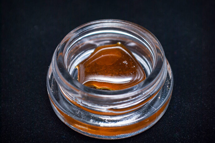 Cannabis extract in a small glass jar