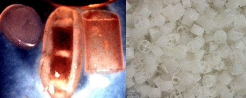 Small colored and white plastic materials.