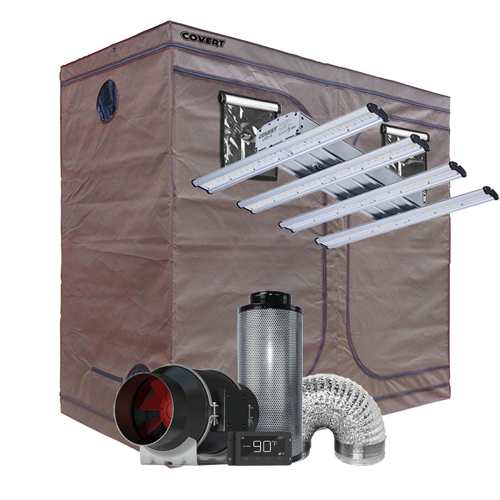 Covert 4' x 8' LED-X 250 Grow Tent Kit With Automated Ventilation Package